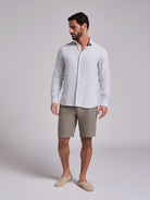 CAMISA LINO AZUL MANGA LARGA SASTRERÍA MARK BELLUCCI
