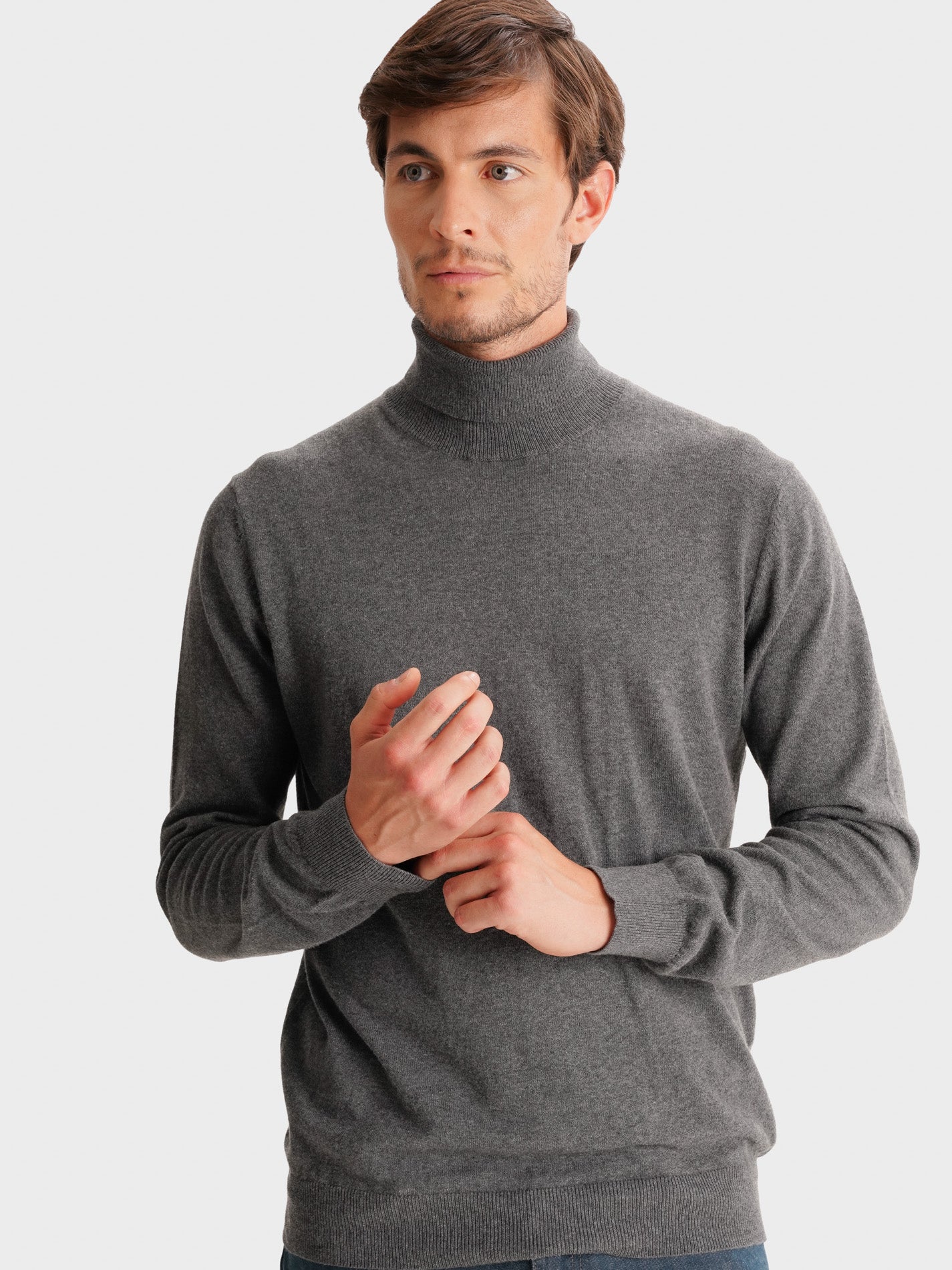 JERSEY FINO GRIS MANGA LARGA REGULAR FIT MR. AZUL