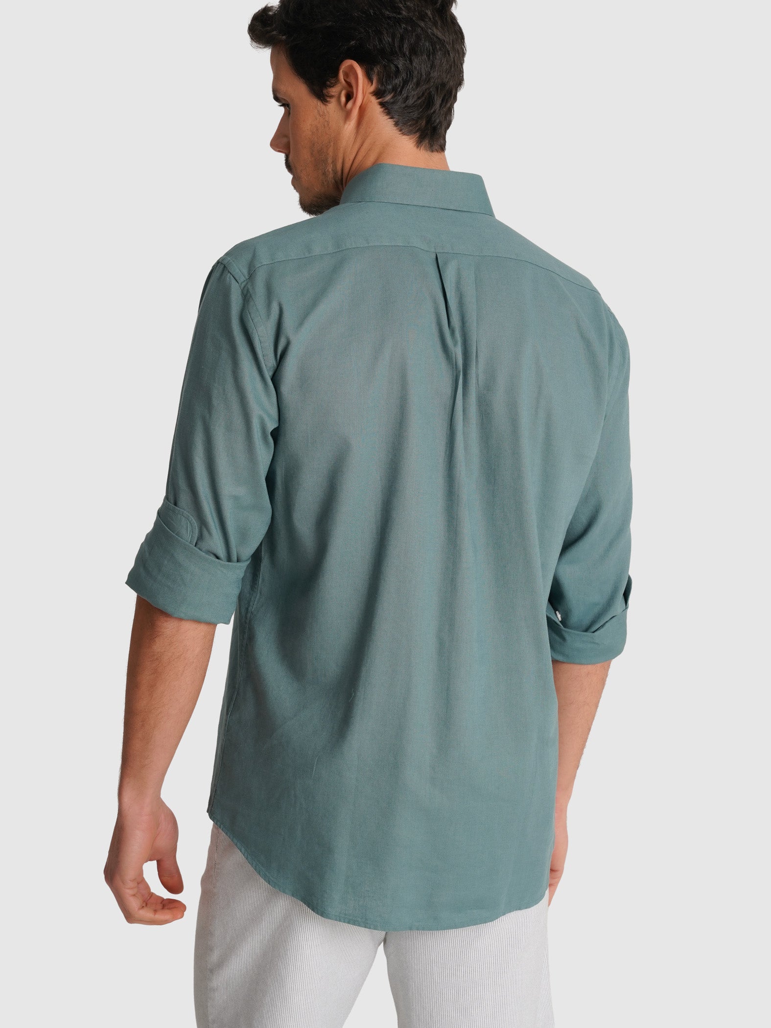 LONG SLEEVE GREEN SHIRT REGULAR FIT MR. BLUE