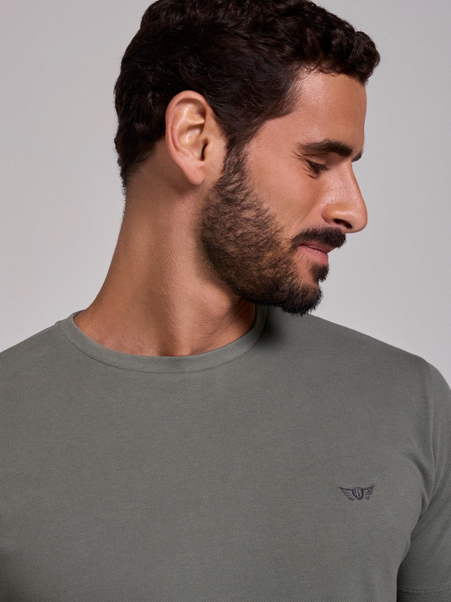 CAMISETA ALGODÓN VERDE MANGA CORTA REGULAR FIT MR. AZUL