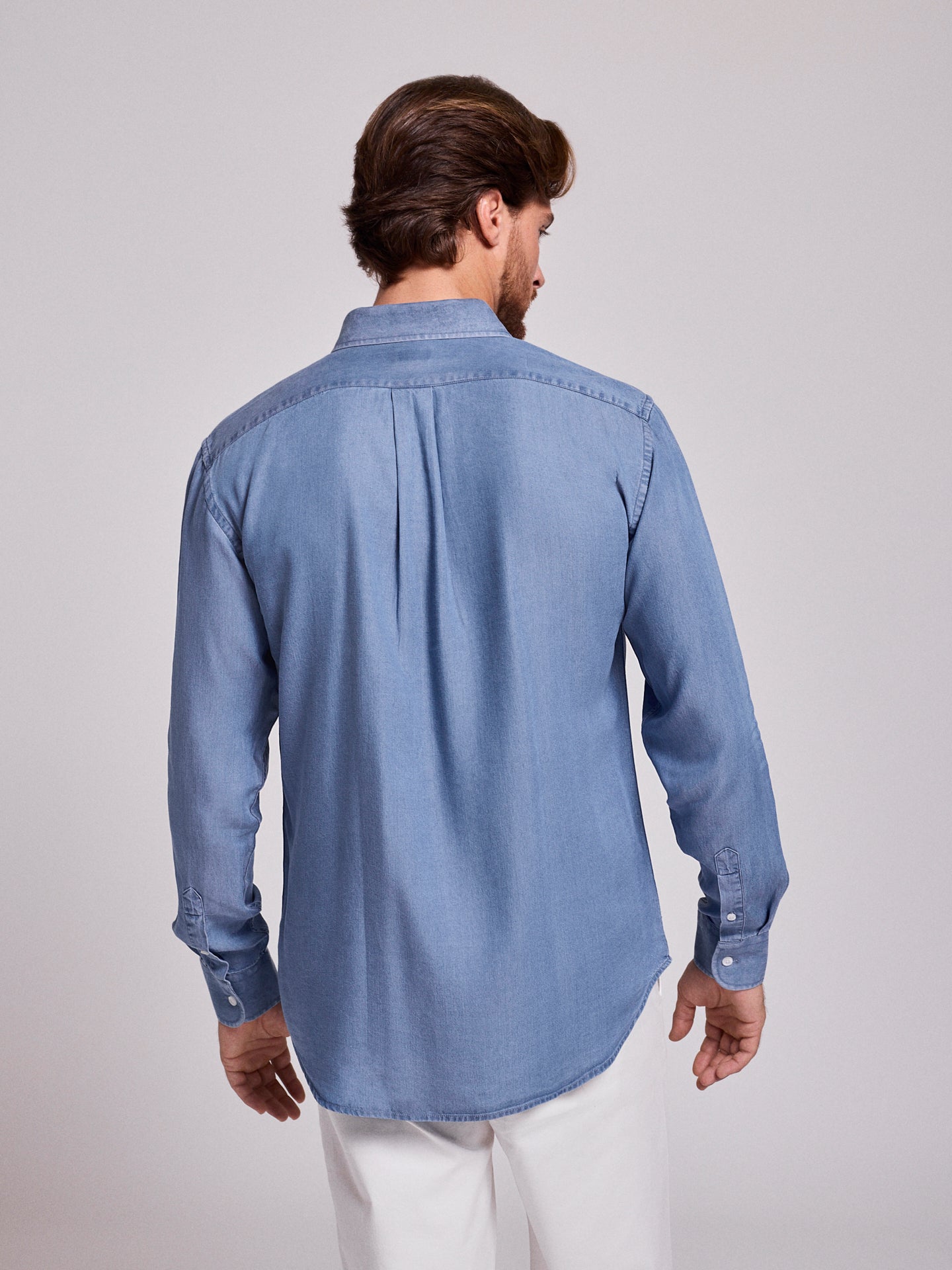 CAMISA AZUL JEANS MANGA LARGA REGULAR FIT MR. AZUL
