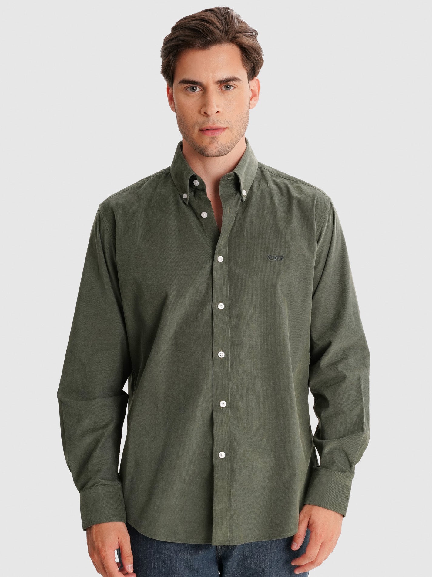 GREEN REGULAR FIT MR SHIRT. BLUE