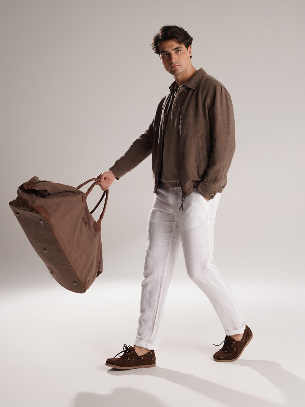 WHITE REGULAR FIT TROUSERS MARK BELLUCCI