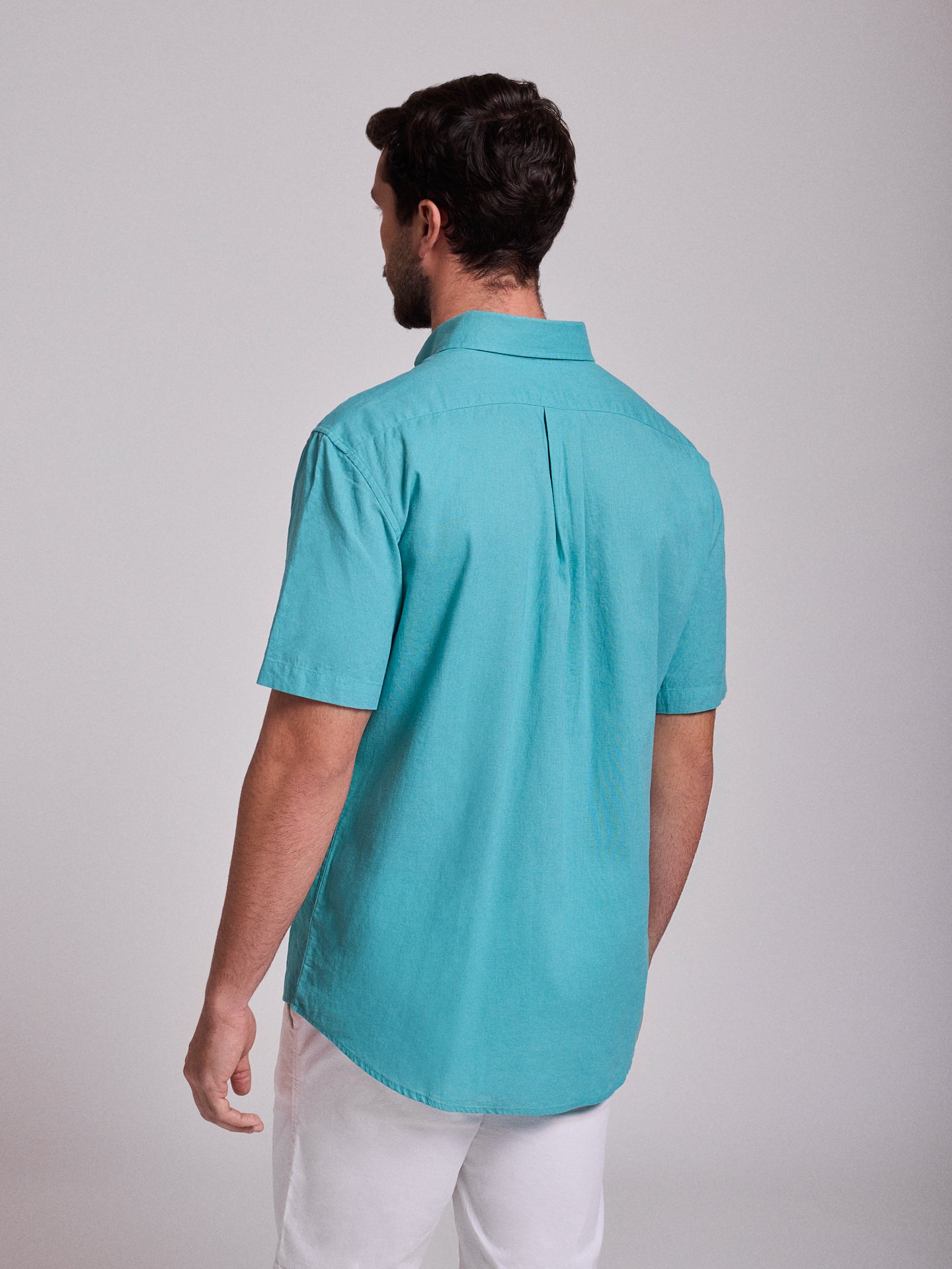 BLUE LINEN SHIRT SHORT SLEEVE REGULAR FIT MR. BLUE