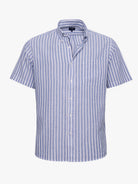 CAMISA LINO AZUL MANGA CORTA REGULAR FIT MR. AZUL