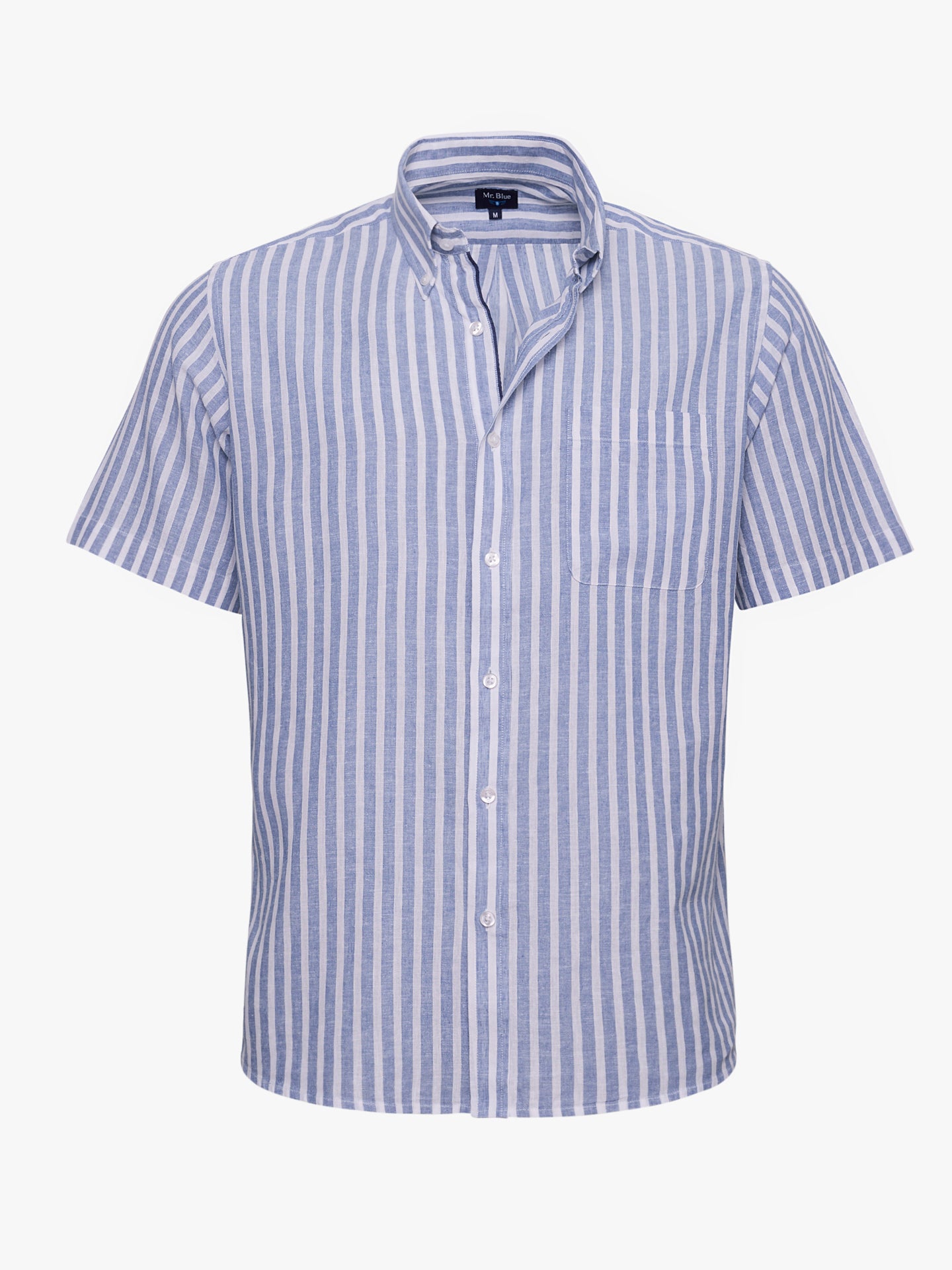 CAMISA LINO AZUL MANGA CORTA REGULAR FIT MR. AZUL