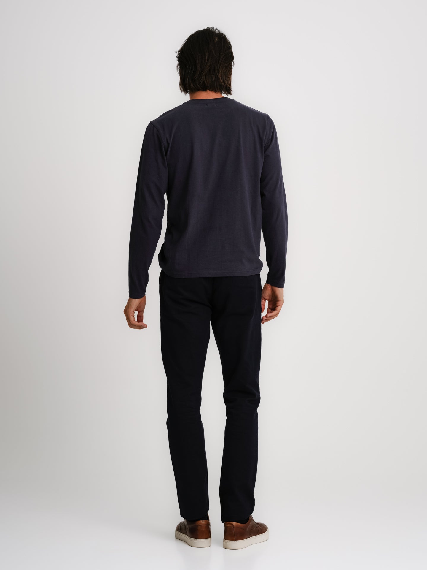 BLUE COTTON T-SHIRT LONG SLEEVE REGULAR FIT MR. BLUE