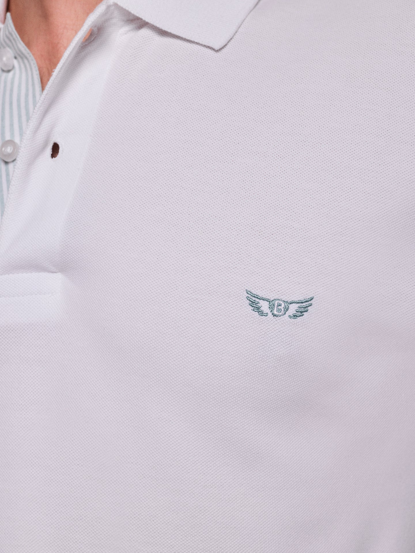 WHITE POLO SHORT SLEEVES REGULAR FIT MR. BLUE