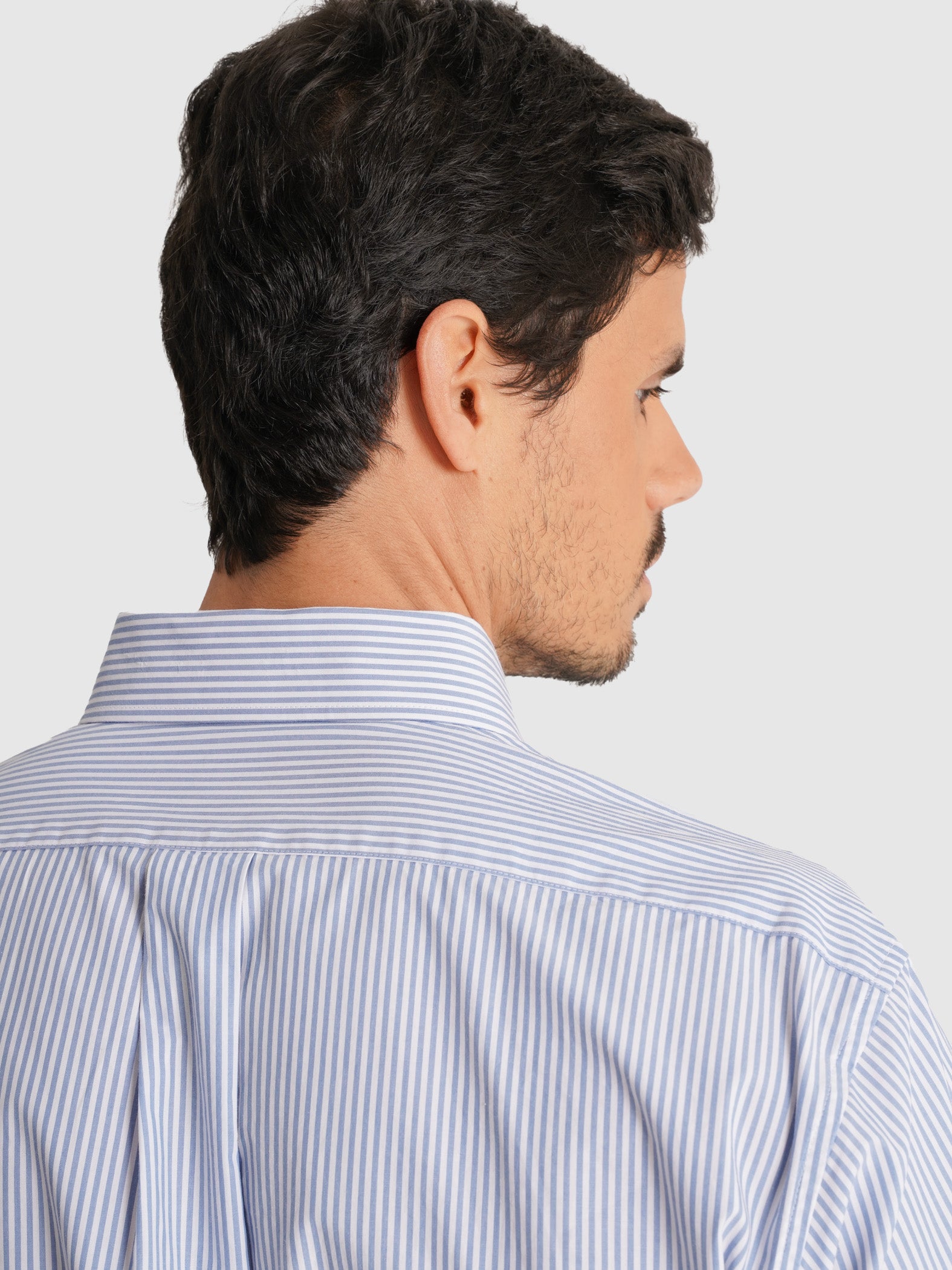 BLUE LONG SLEEVE REGULAR FIT MR SHIRT. BLUE