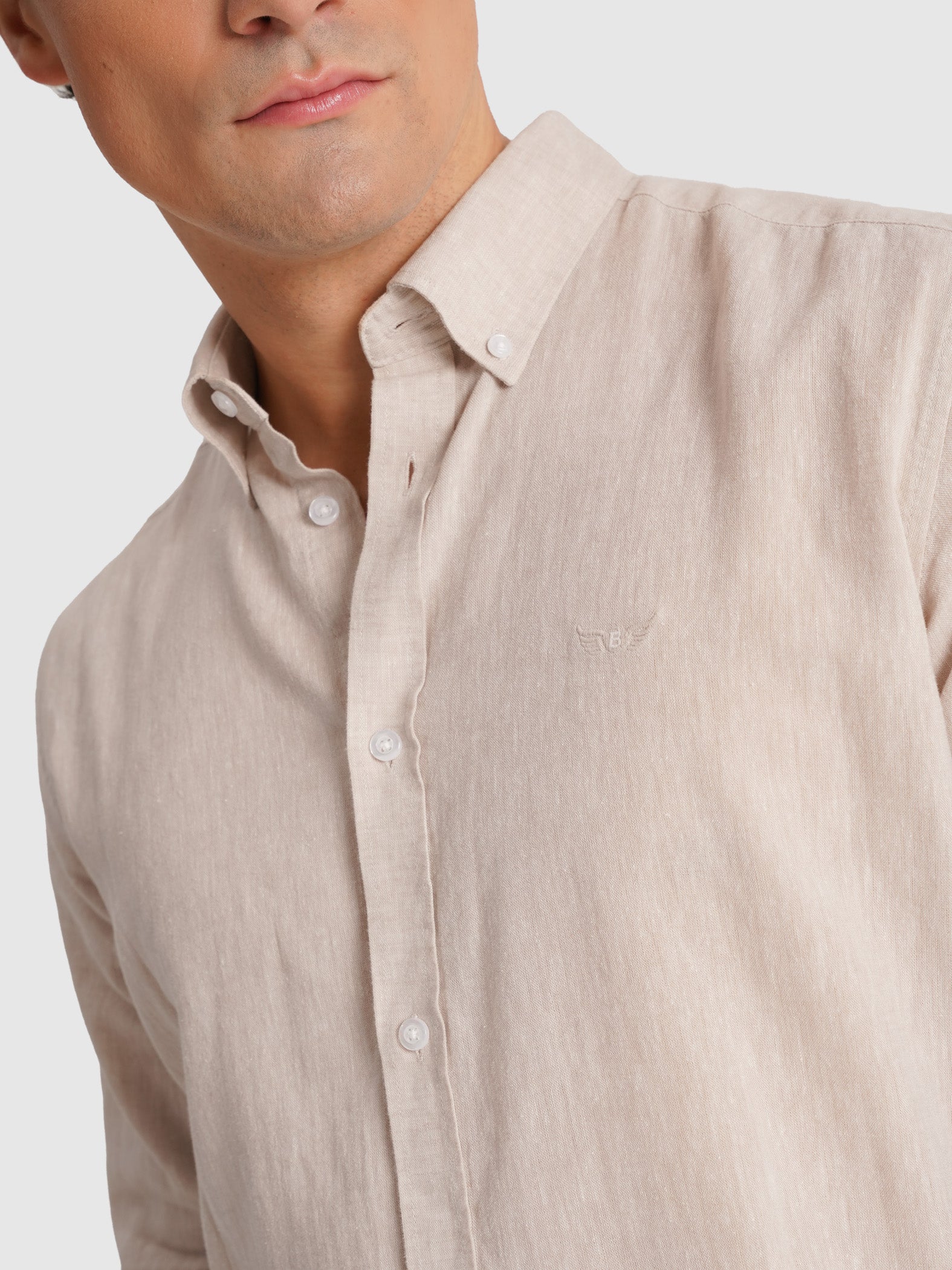 CAMISA CRUDO MANGA LARGA REGULAR FIT MR. AZUL