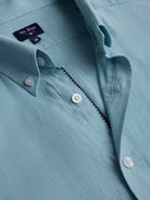 Camisa Regular Fit Lino Azul Mr. Blue