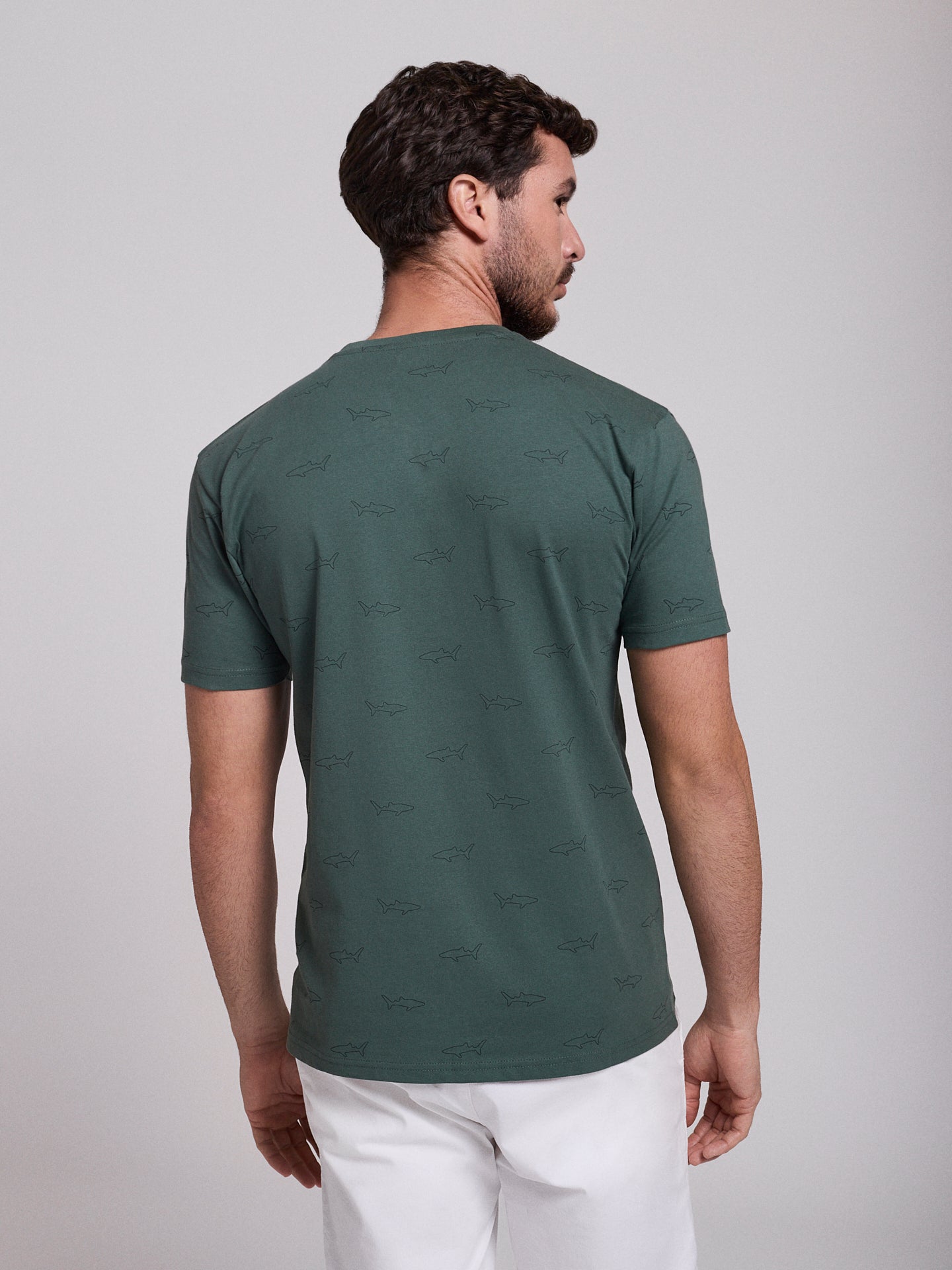 CAMISETA ALGODÓN VERDE MANGA CORTA REGULAR FIT MR. AZUL