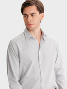 CAMISA MR GRIS SLIM FIT. AZUL