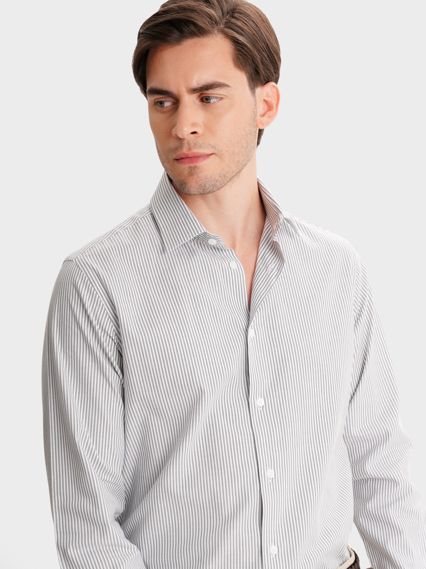CAMISA MR GRIS SLIM FIT. AZUL