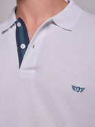 POLO BLANCO MANGA CORTA REGULAR FIT MR. AZUL