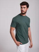 CAMISETA ALGODÓN VERDE MANGA CORTA REGULAR FIT MR. AZUL