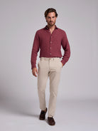 BEIGE COTTON REGULAR FIT TROUSERS MARK BELLUCCI