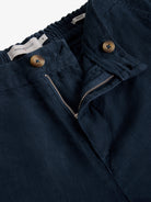 REGULAR FIT BLUE LINEN TROUSERS MARK BELLUCCI