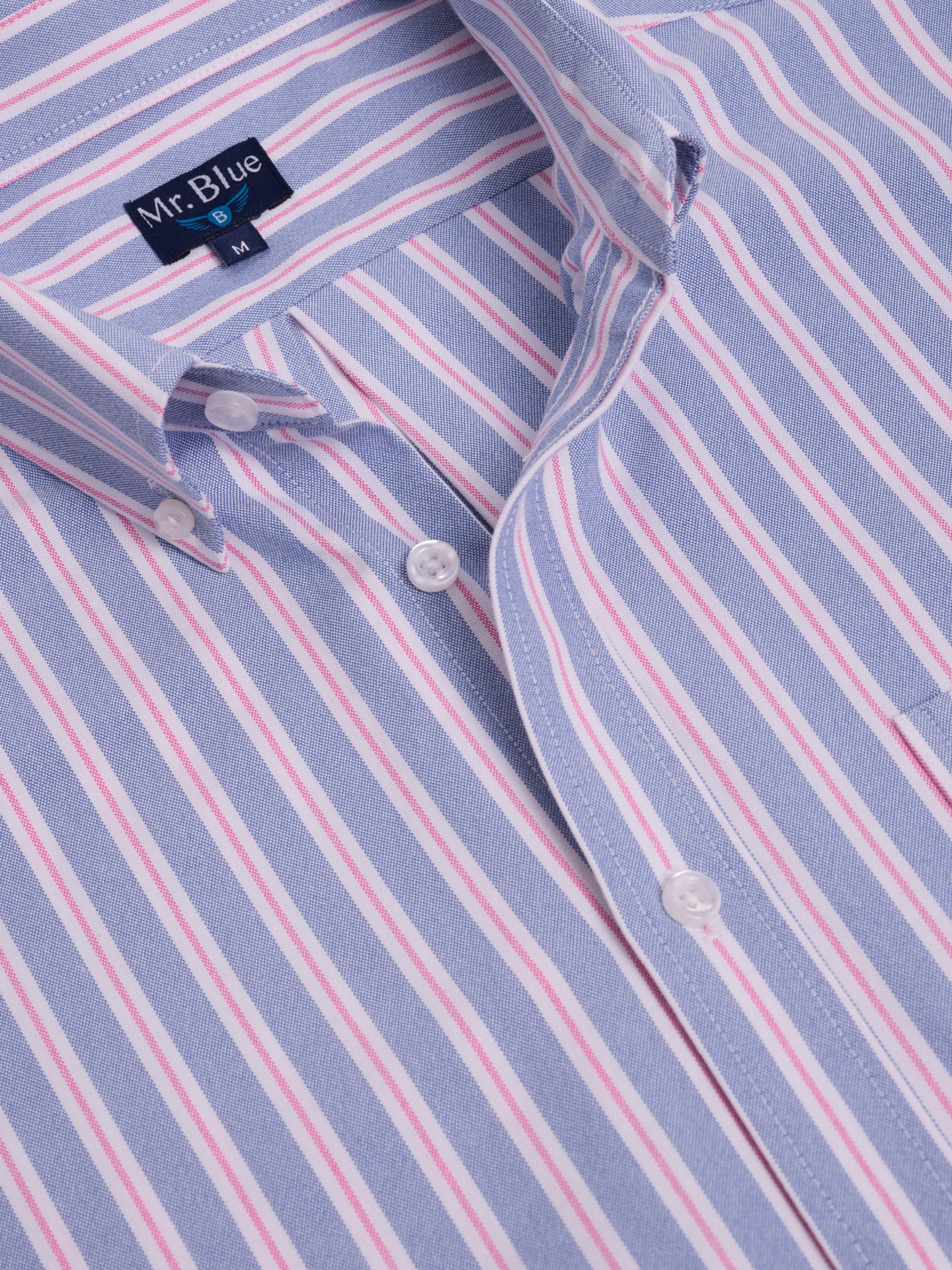 CAMISA ALGODÓN AZUL MANGA LARGA REGULAR FIT MR. AZUL