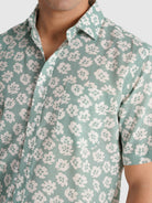 GREEN SHIRT SHORT SLEEVE REGULAR FIT MR. BLUE