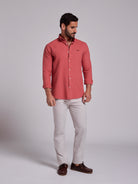 PINK COTTON SHIRT LONG SLEEVE REGULAR FIT MR. BLUE