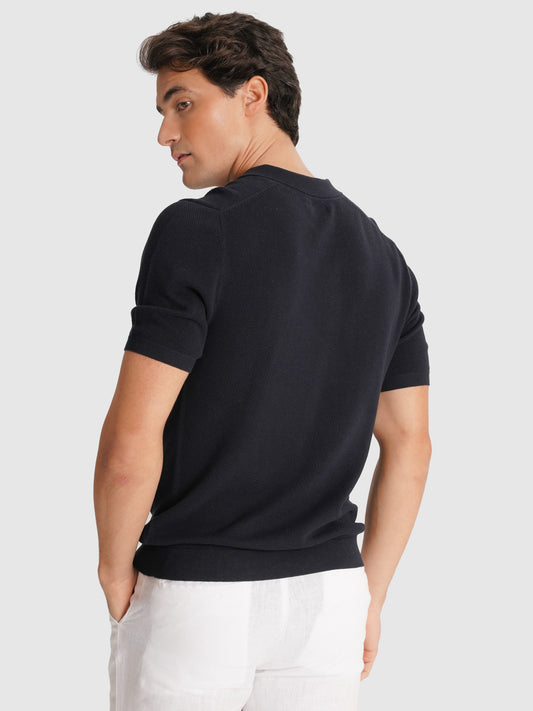 POLO AZUL MANGA CURTA REGULAR FIT MARK BELLUCCI
