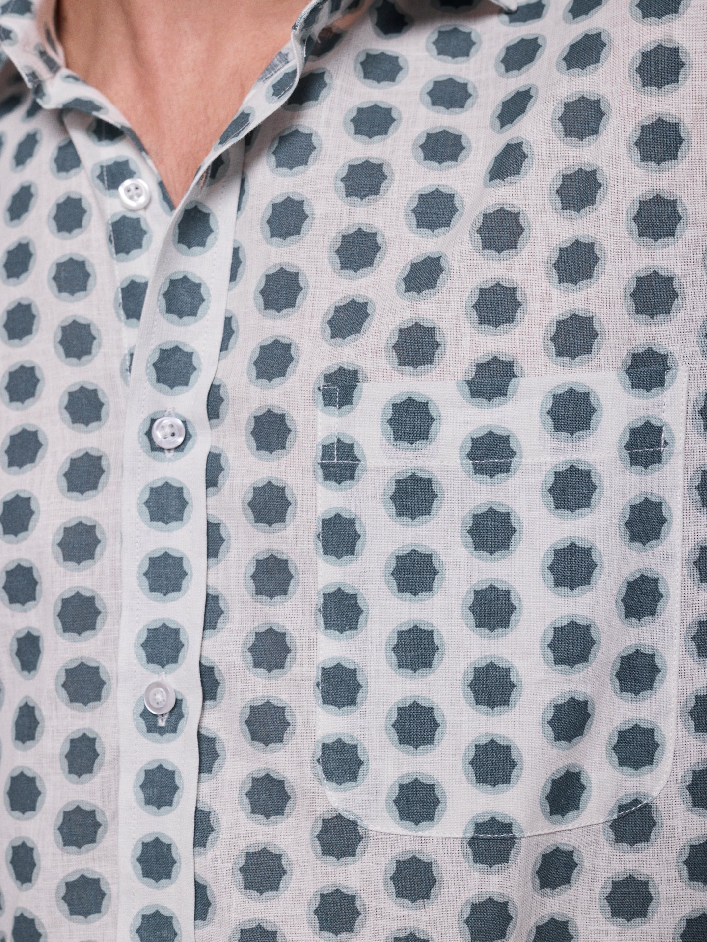CAMISA LINO AZUL MANGA CORTA REGULAR FIT MR. AZUL