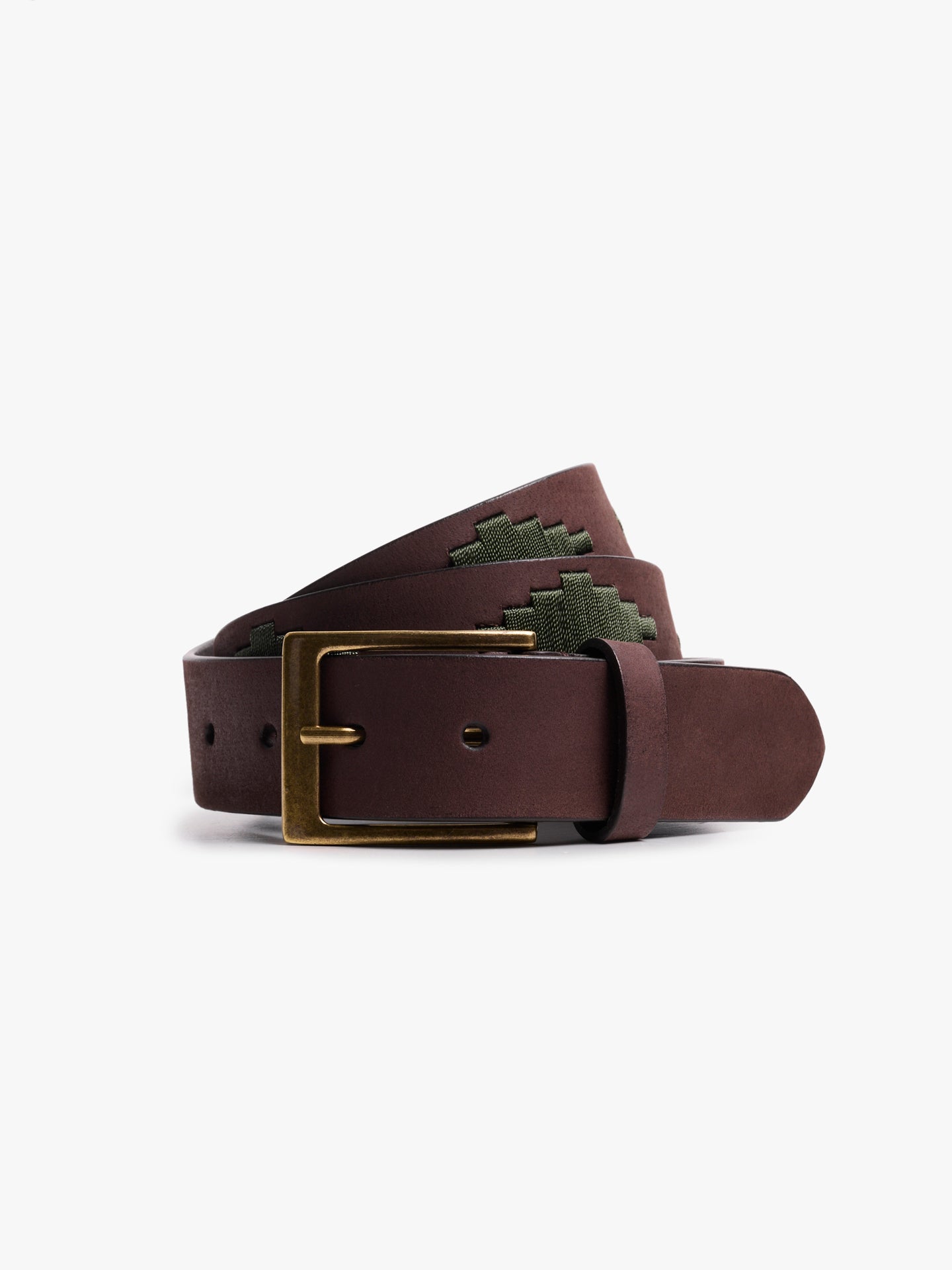 GREEN LEATHER BELT REGULAR FIT MR. BLUE