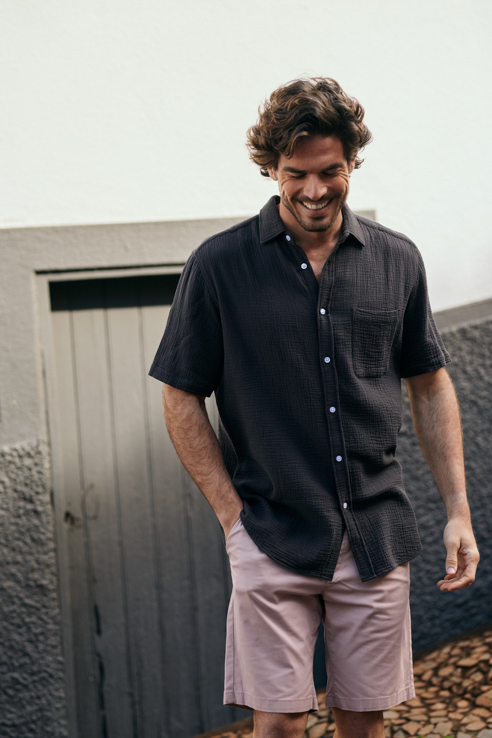 GRAY SHORT SLEEVE REGULAR FIT MR. BLUE