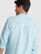 TAILORED FIT LONG SLEEVE BLUE SHIRT MARK BELLUCCI