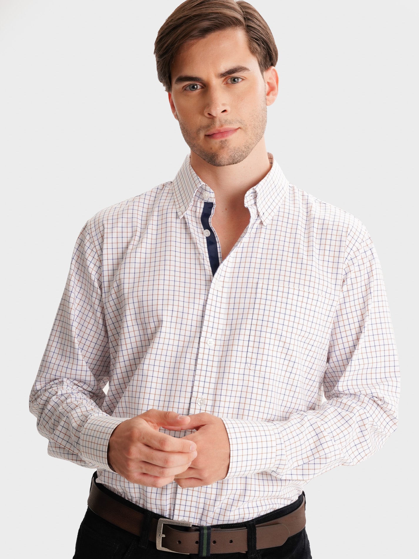 CAMISA MR BLANCA REGULAR FIT. AZUL