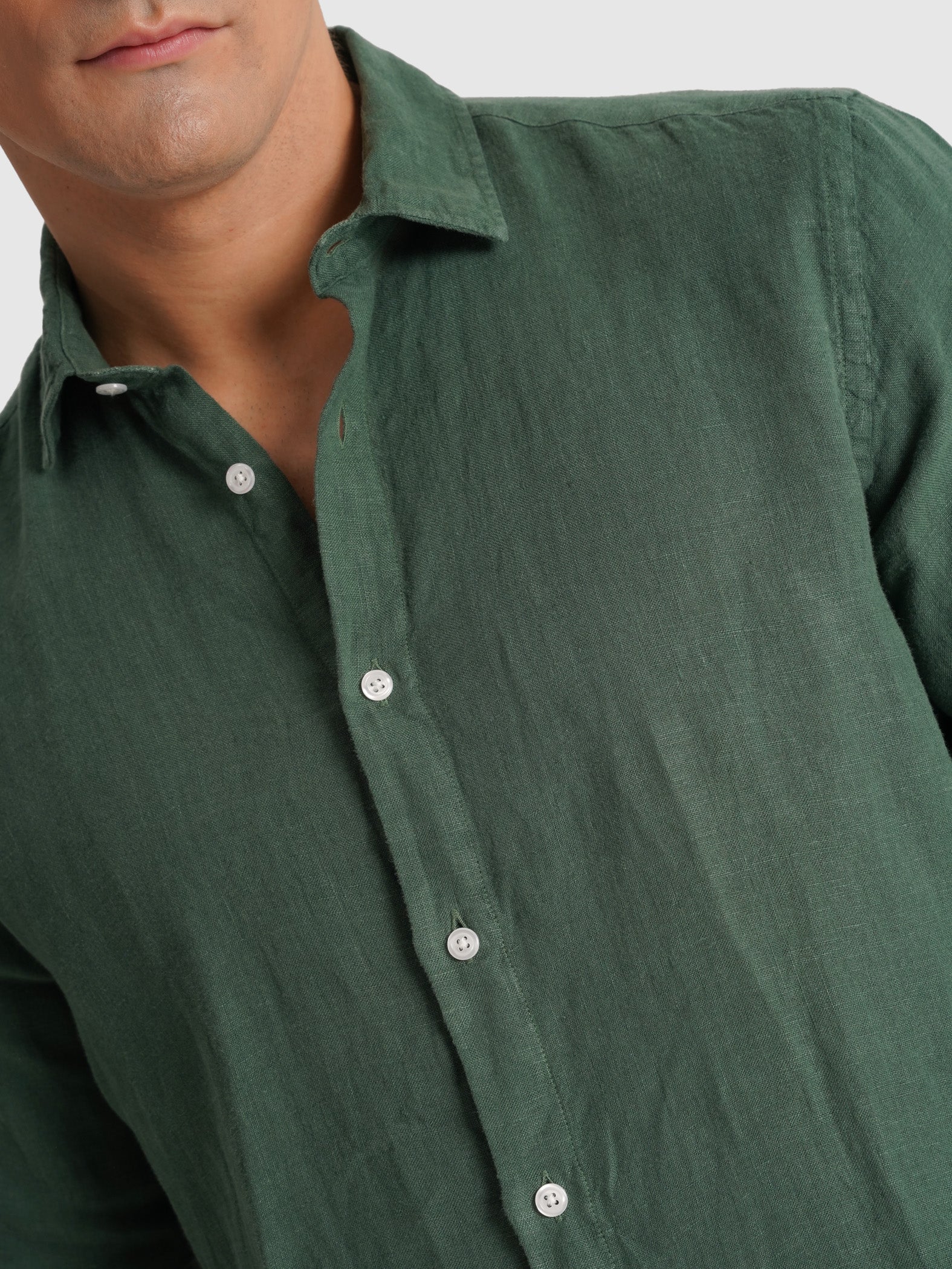 CAMISA LINHO REGULAR FIT VERDE LISA MARK BELLUCCI