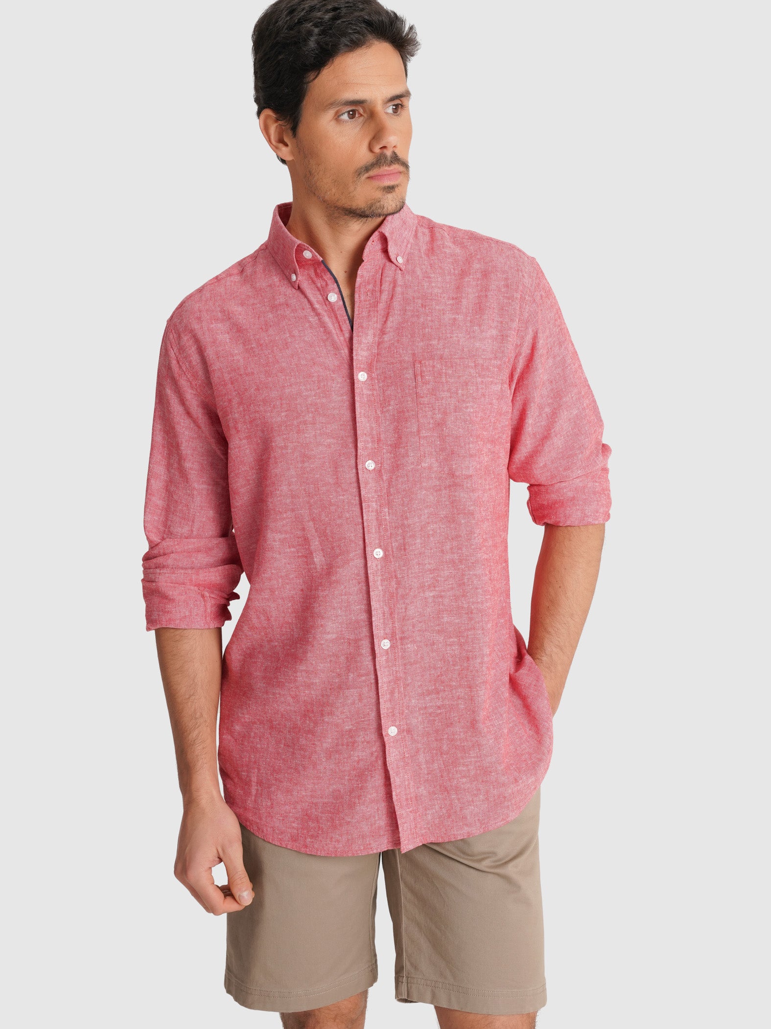 CAMISA MR ROJA MANGA LARGA REGULAR FIT. AZUL