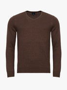 THIN BROWN PULLOVER WITH REGULAR FIT MR ELBOW PADS. BLUE