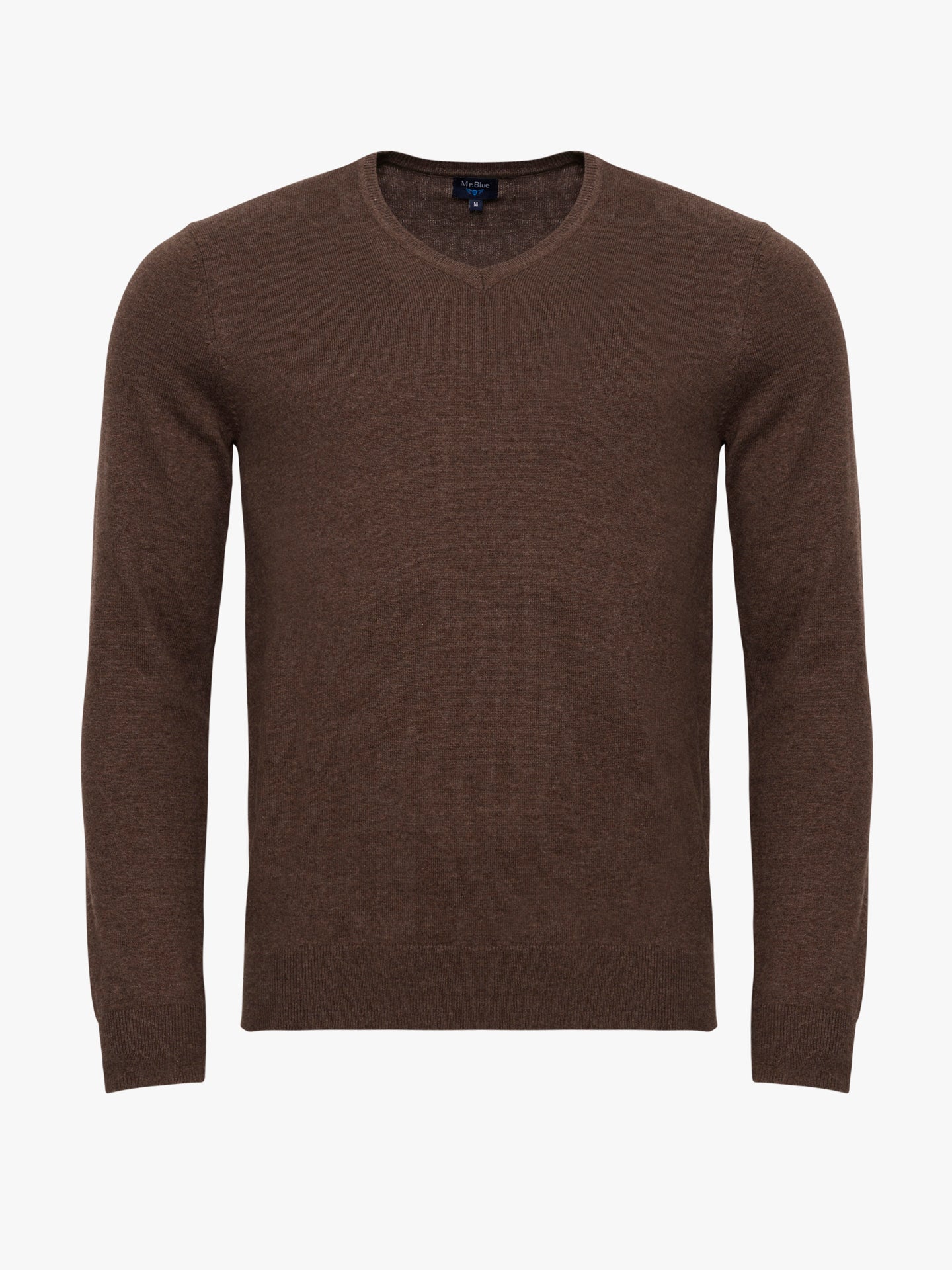 THIN BROWN PULLOVER WITH REGULAR FIT MR ELBOW PADS. BLUE