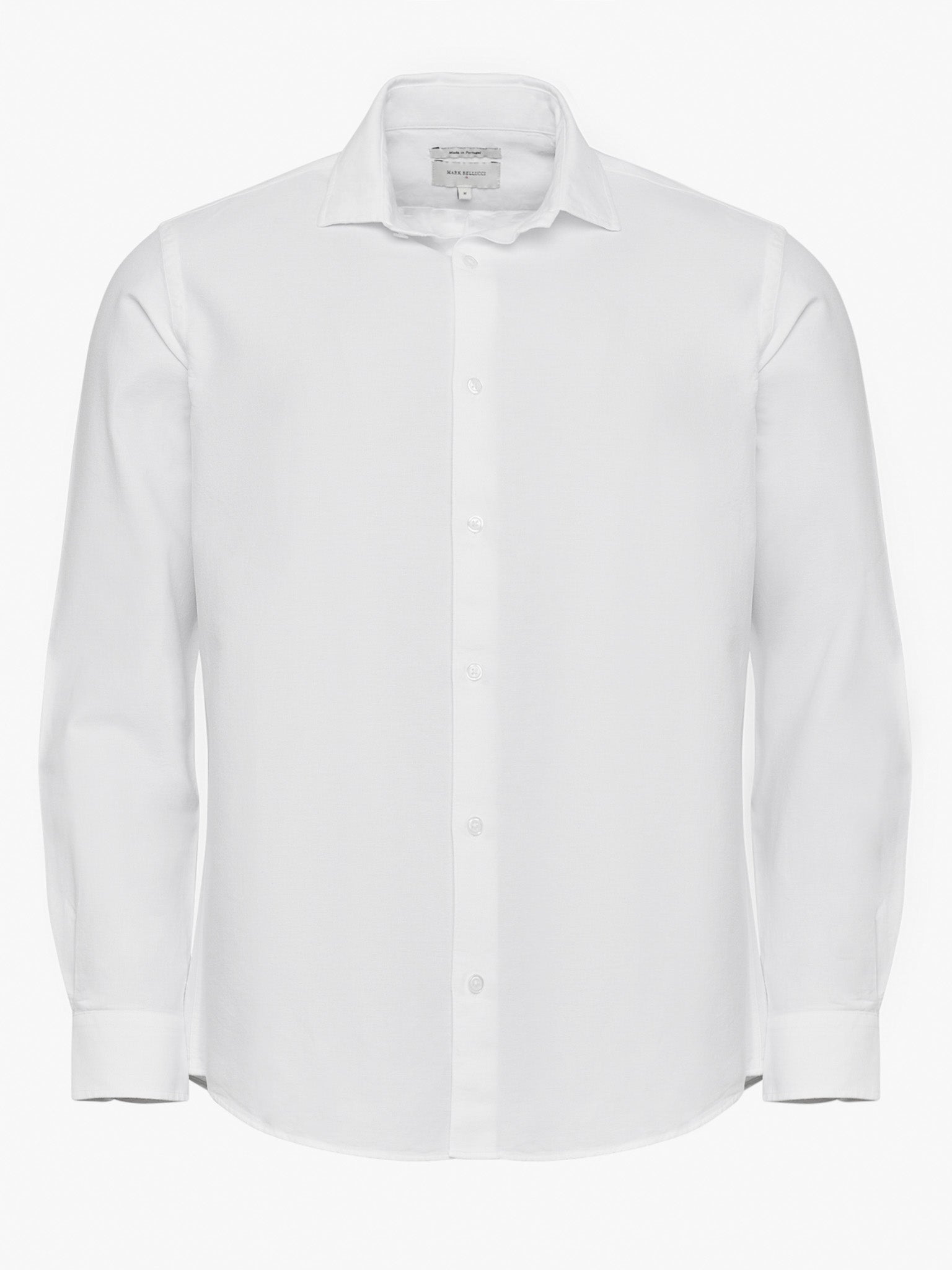 WHITE COTTON SHIRT LONG SLEEVE REGULAR FIT MARK BELLUCCI