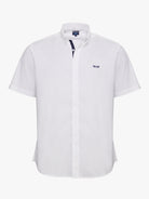 CAMISA ALGODÓN BLANCA MANGA CORTA REGULAR FIT MR. AZUL