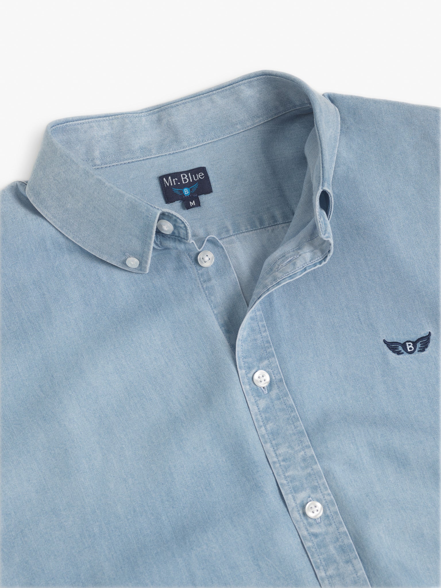 AZUL MANGA CORTA REGULAR FIT MR. AZUL