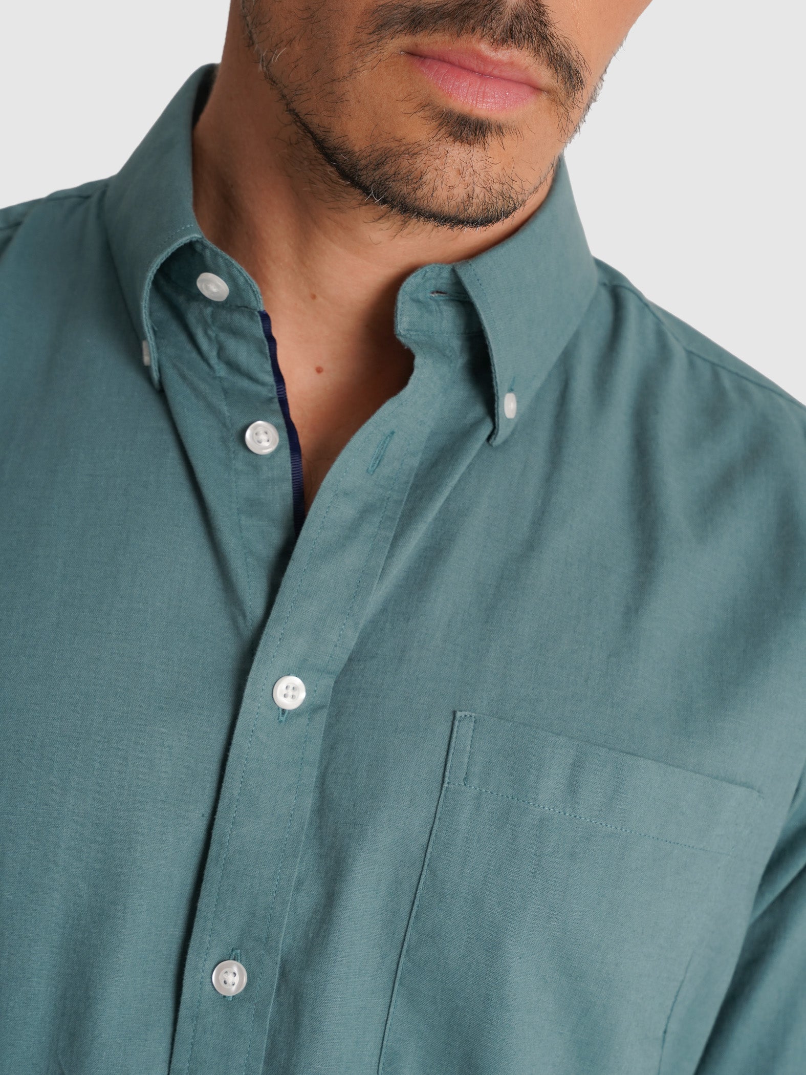 LONG SLEEVE GREEN SHIRT REGULAR FIT MR. BLUE