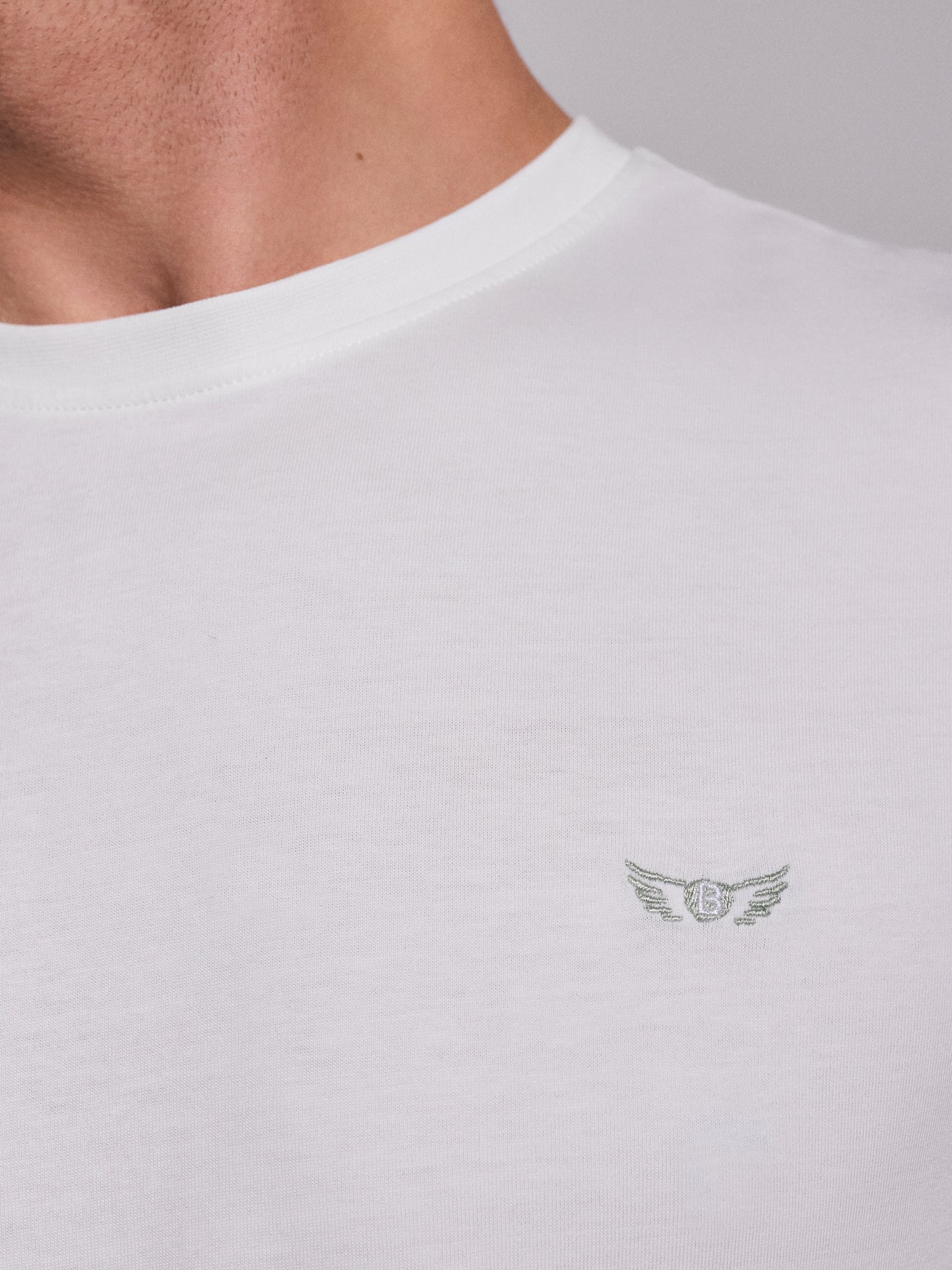 WHITE COTTON T-SHIRT SHORT SLEEVES REGULAR FIT MR. BLUE