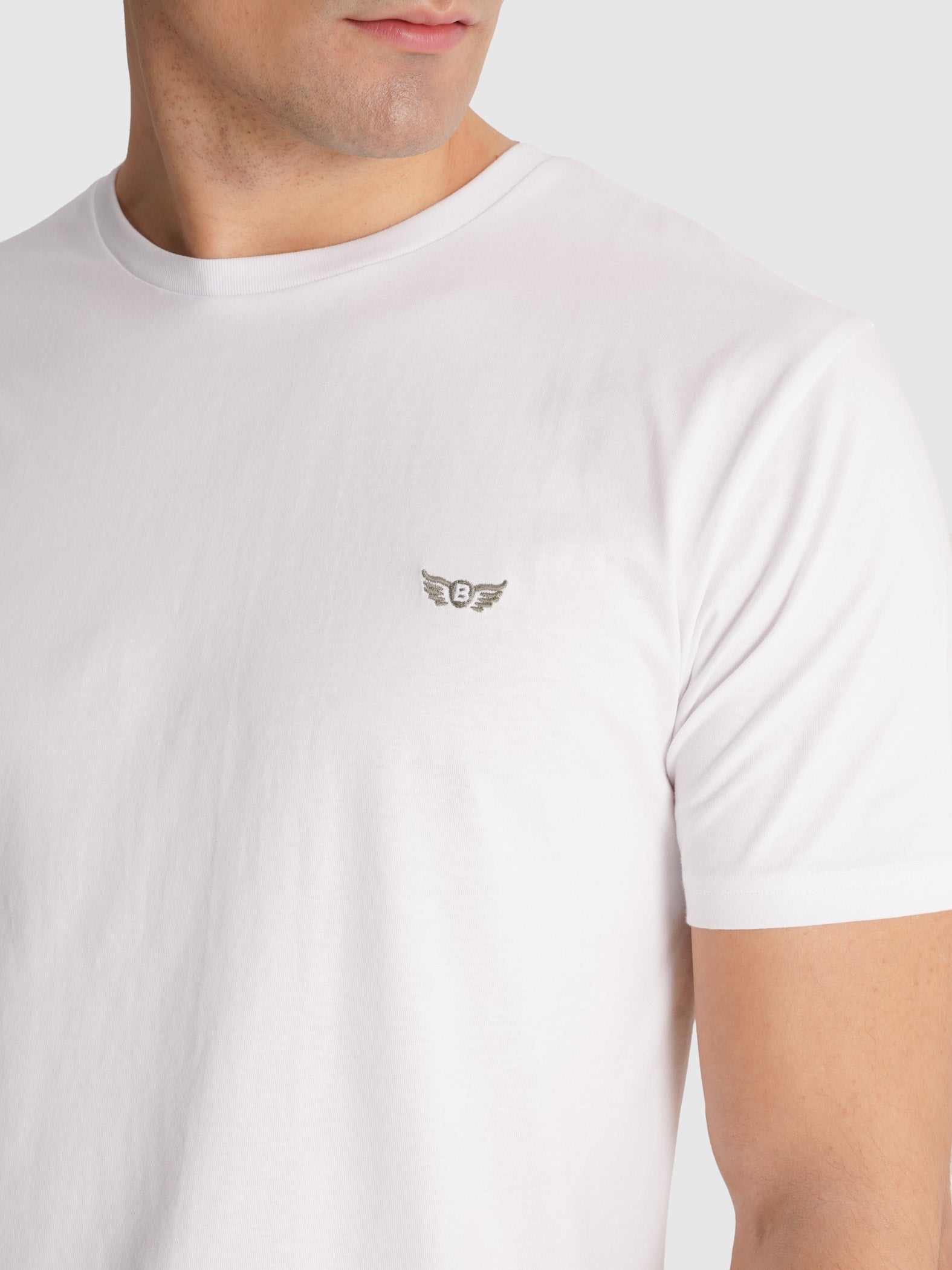 WHITE T-SHIRT SHORT SLEEVE REGULAR FIT MR. BLUE