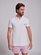 POLO BLANCO MANGA CORTA REGULAR FIT MR. AZUL