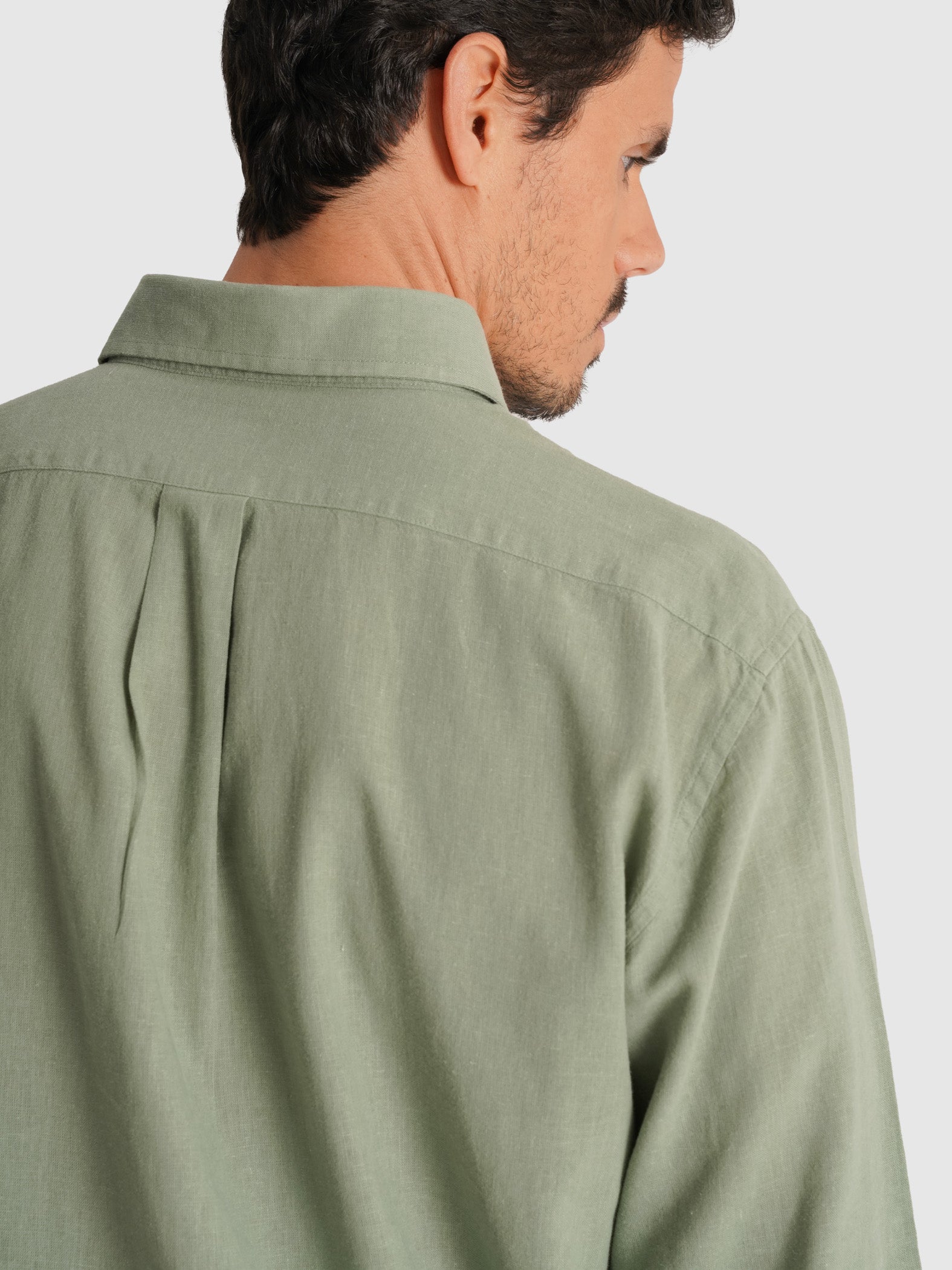 CAMISA MANGA LARGA VERDE REGULAR FIT MR. AZUL