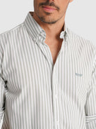CAMISA OXFORD VERDE MANGA LARGA REGULAR FIT MR. AZUL