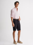 Camisa de corte estándar de lino rosa de Mr. Blue