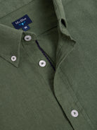 CAMISA LINO VERDE MANGA LARGA REGULAR FIT MR. AZUL