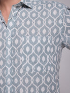BLUE LINEN SHIRT SHORT SLEEVE REGULAR FIT MR. BLUE