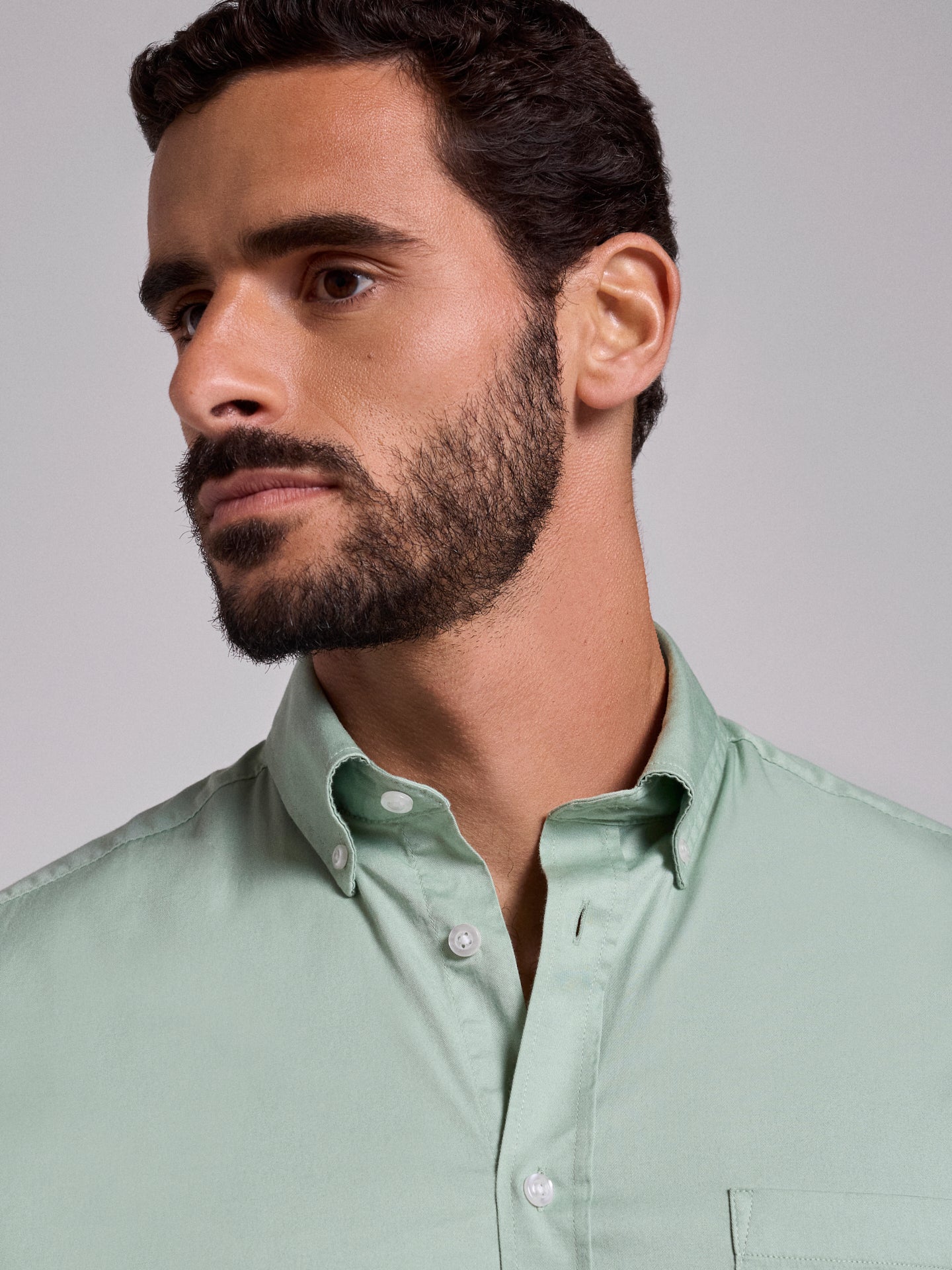 CAMISA ALGODÓN VERDE MANGA LARGA REGULAR FIT MR. AZUL