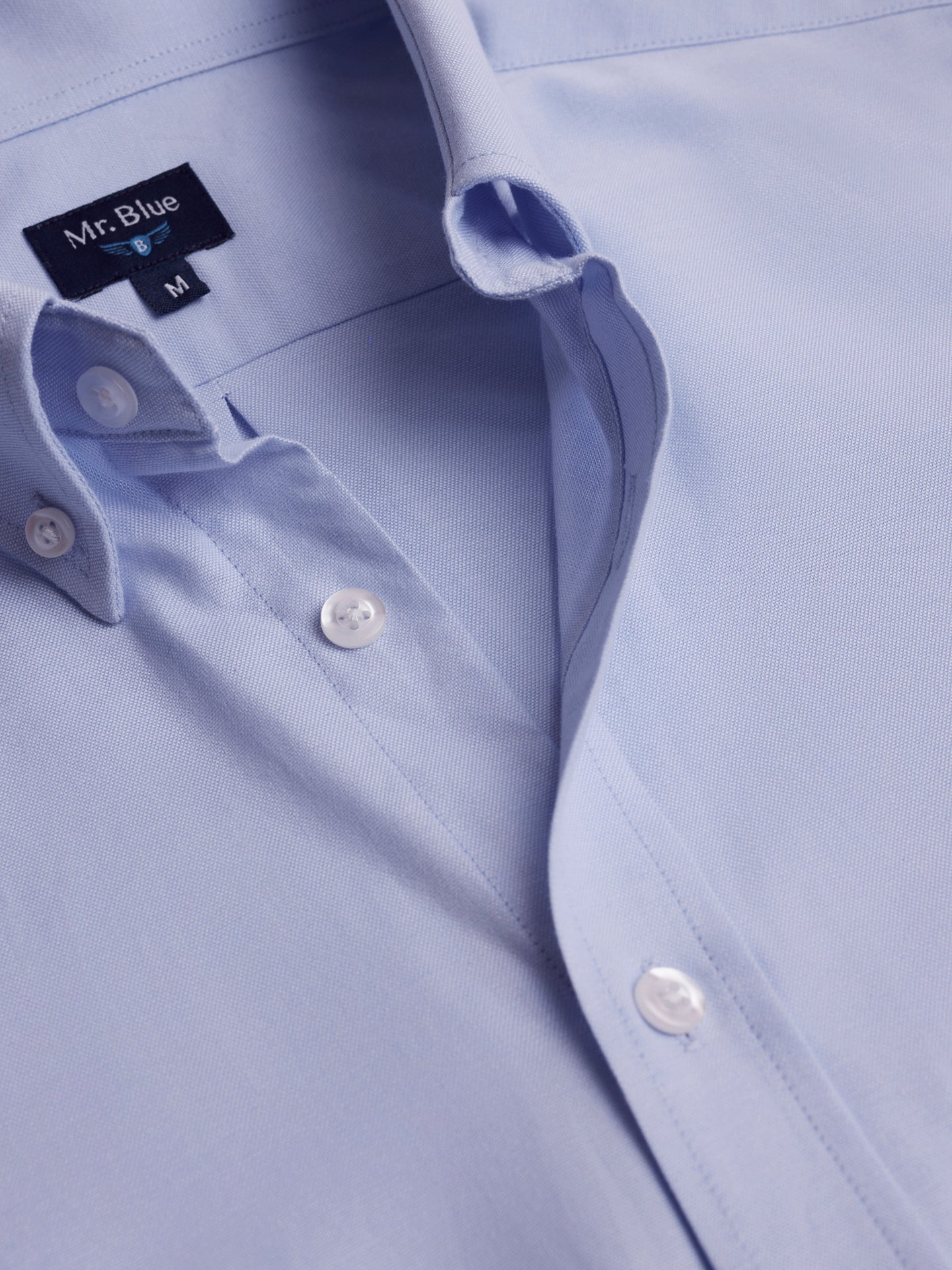 CAMISA ALGODÓN AZUL MANGA LARGA REGULAR FIT MR. AZUL