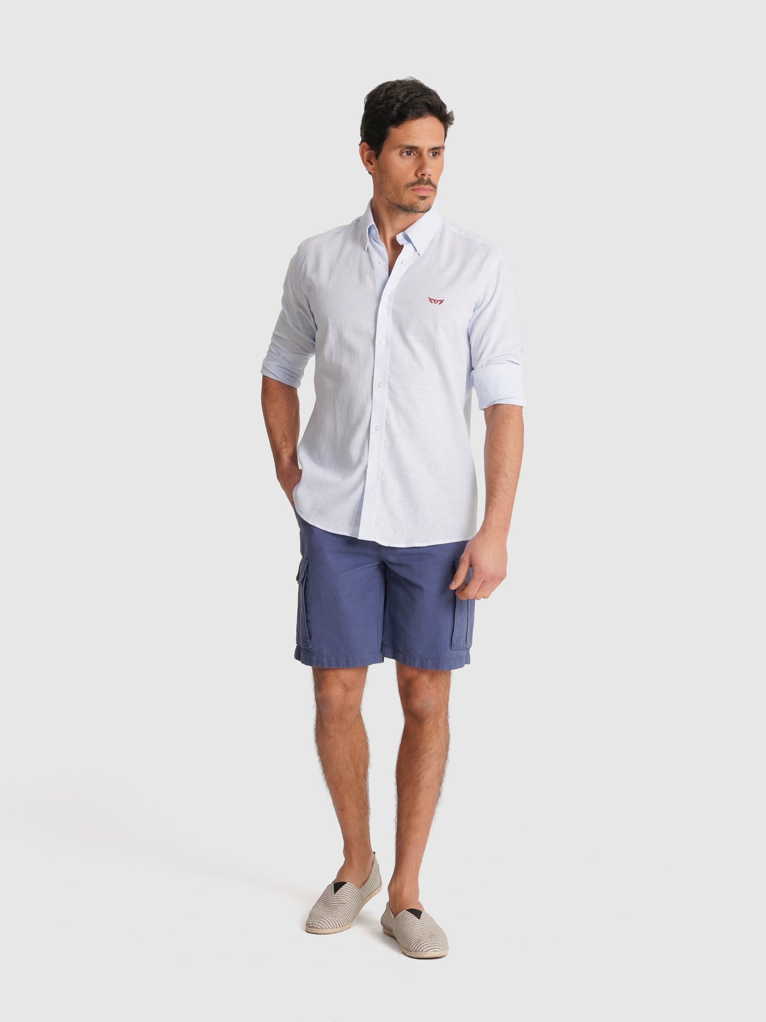 CAMISA MR AZUL MANGA LARGA REGULAR FIT. AZUL